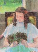 Mary Cassatt Young Girl Reading Sweden oil painting artist